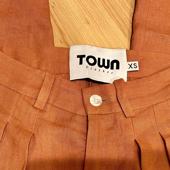 NWOT Town Clothes Pontoise Pant Clay Linen XS - Picture 5 of 5